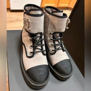 Chanel Quilted Combat Boots 38EU
